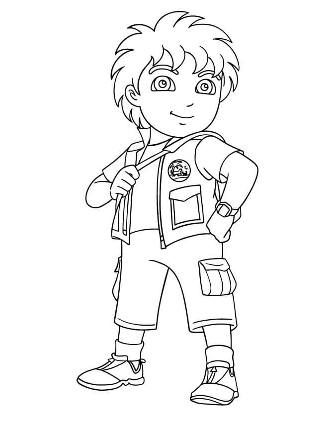 Dibujo de Diego Sonriendo para Colorear