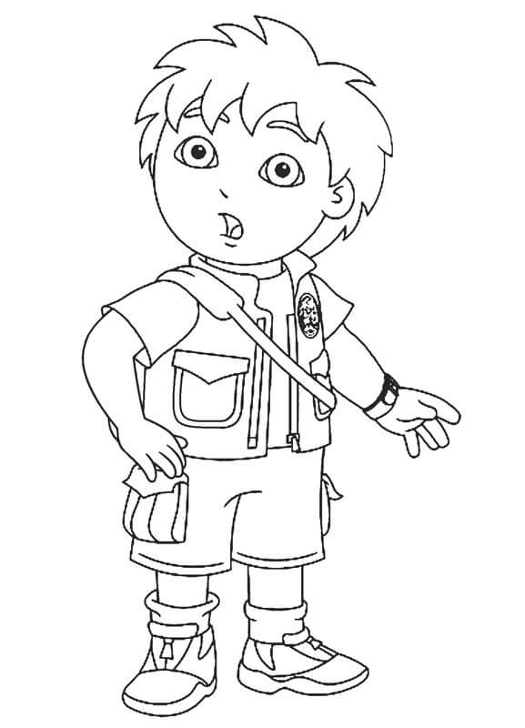 Dibujo de Diego Sorprendido para Colorear