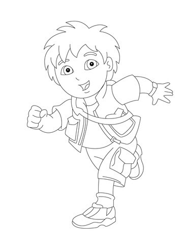 Dibujo de Diego Est Corriendo para Colorear