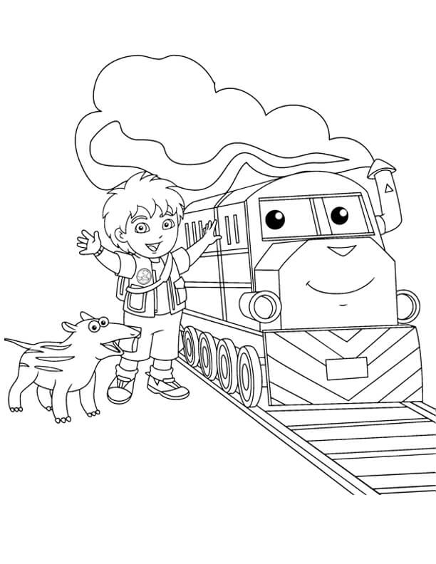 Dibujo de Diego y Amigos para Colorear
