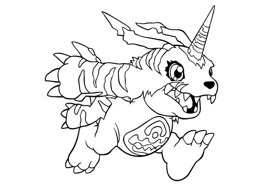 Dibujo de Digimon Gabumon para Colorear