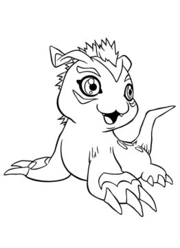 Dibujo de Gomamon Sentado para Colorear