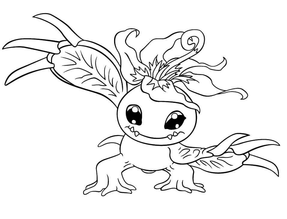Dibujo de Palmon Sonriendo para Colorear