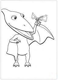 Dibujo de Dinosaurio con una Liblula para Colorear