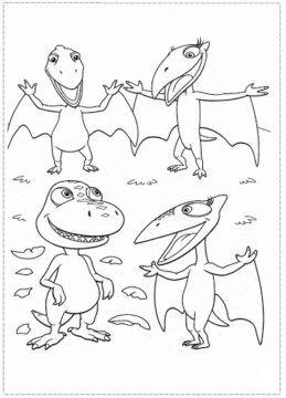 Dibujo de Dinosaurio Divertido para Colorear