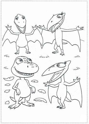 Dibujo de Dinosaurio Divertido para Colorear