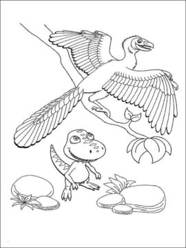 Dibujo de Dinosaurio Vuelo para Colorear