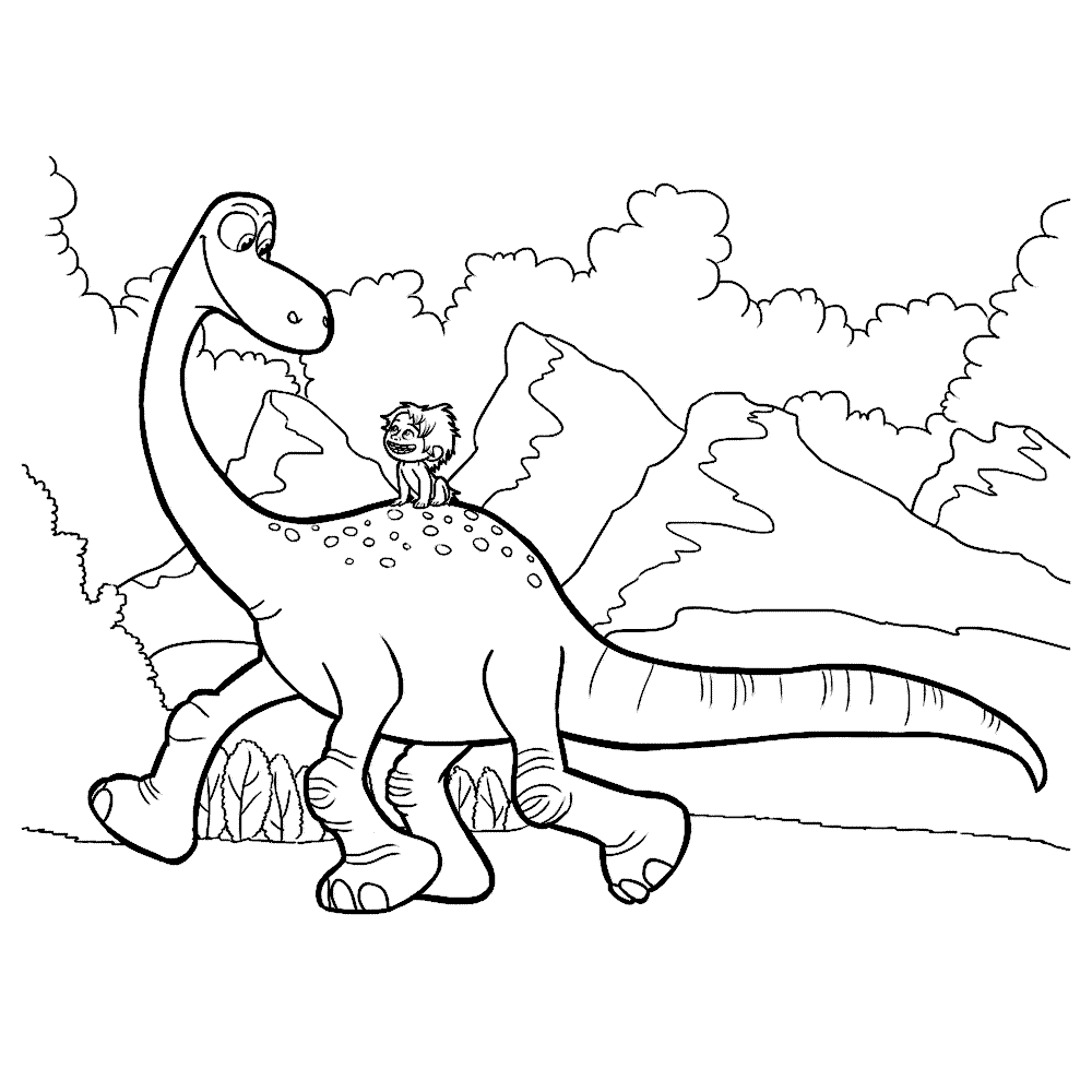 Dibujo de Arlo el Buen Dinosaurio para Colorear