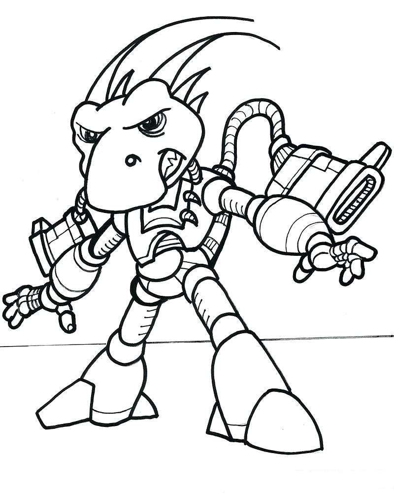 Dibujo de Dinosaurio Robot para Colorear