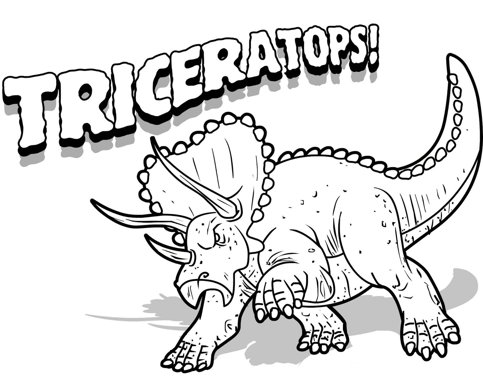 Dibujo de Dinosaurio Triceratops para Colorear