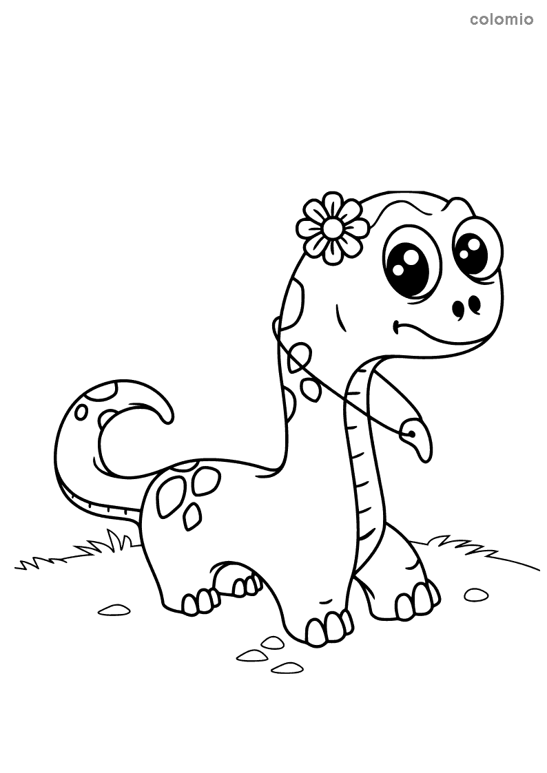 Dibujo de Lindo Dinosaurio para Colorear