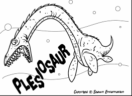 Dibujo de Plesiosaurio Bajo el Agua para Colorear