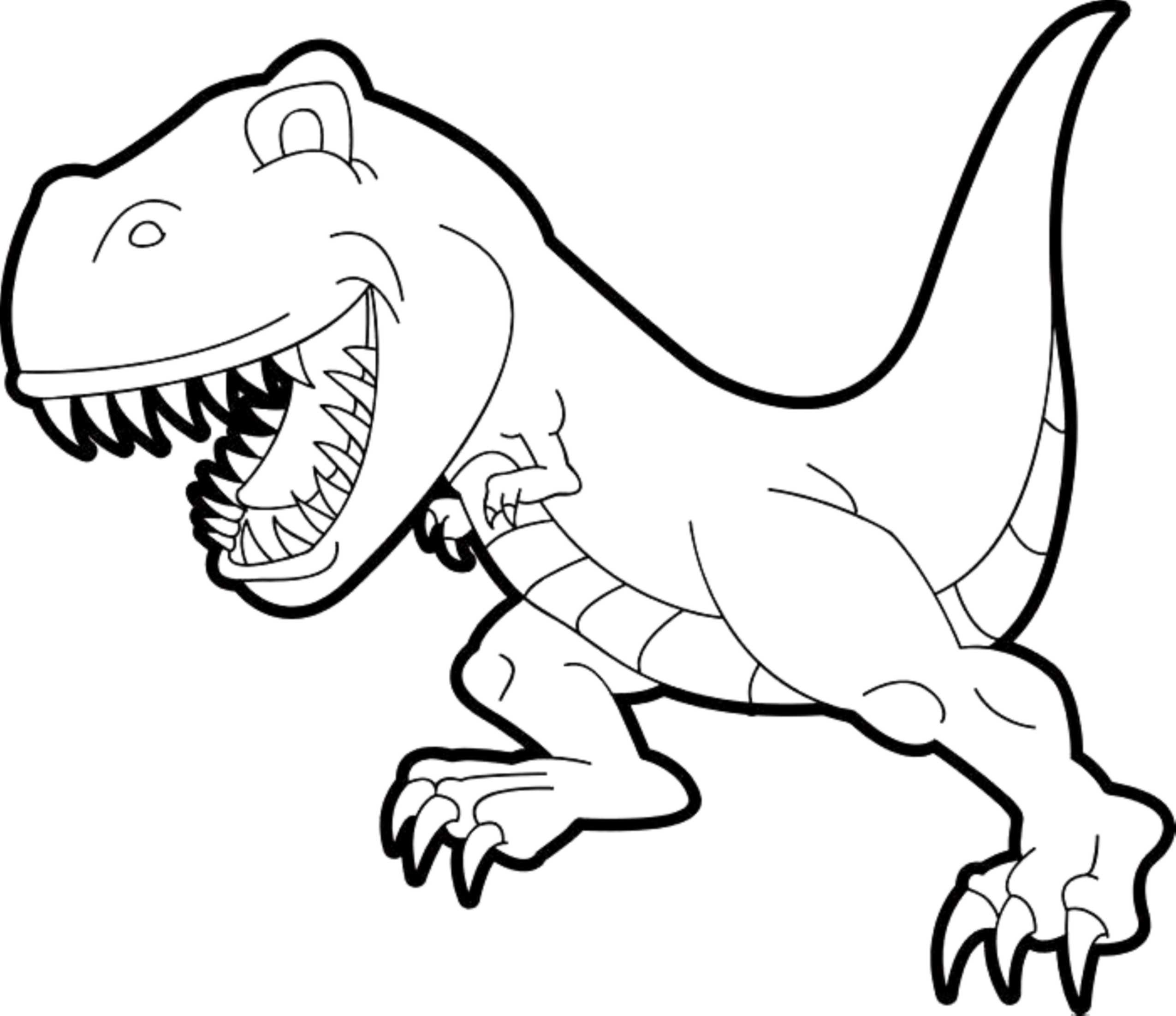 Dibujo de Sonriendo T Rex para Colorear
