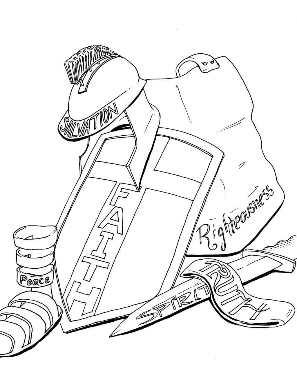 Dibujo de Armadura de Dios para Colorear
