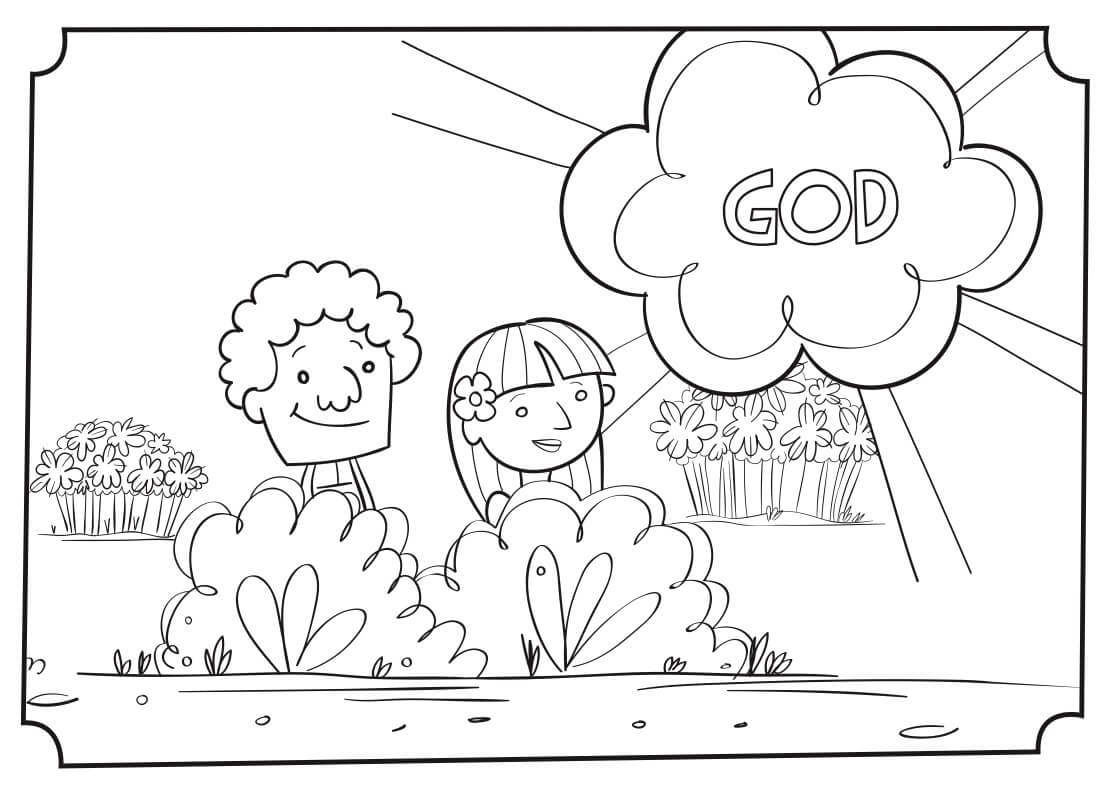 Dibujo de Dios Hizo Todo para Colorear