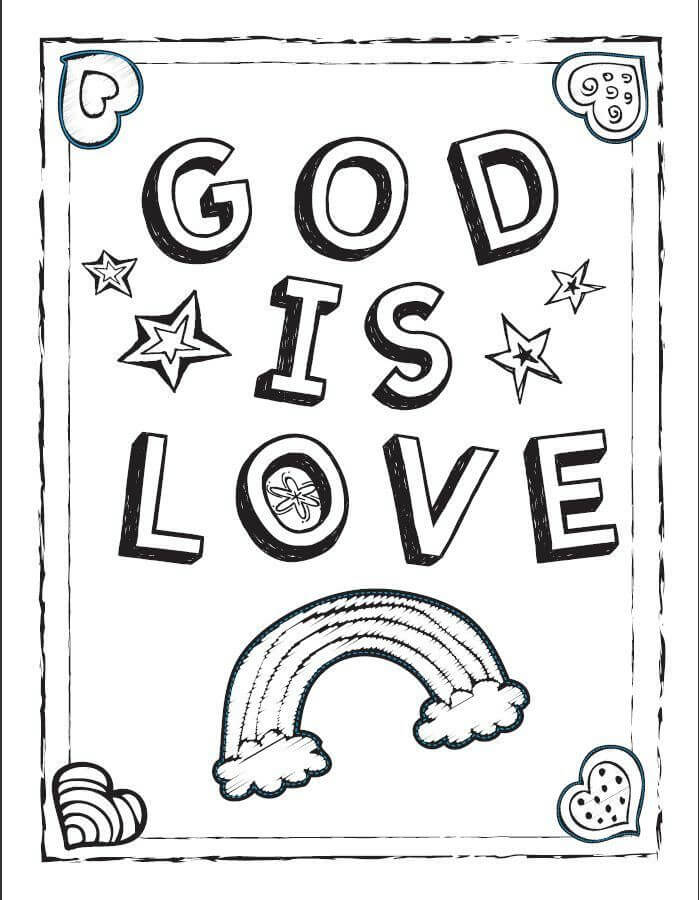 Dibujo de Dios Es Amor para Colorear