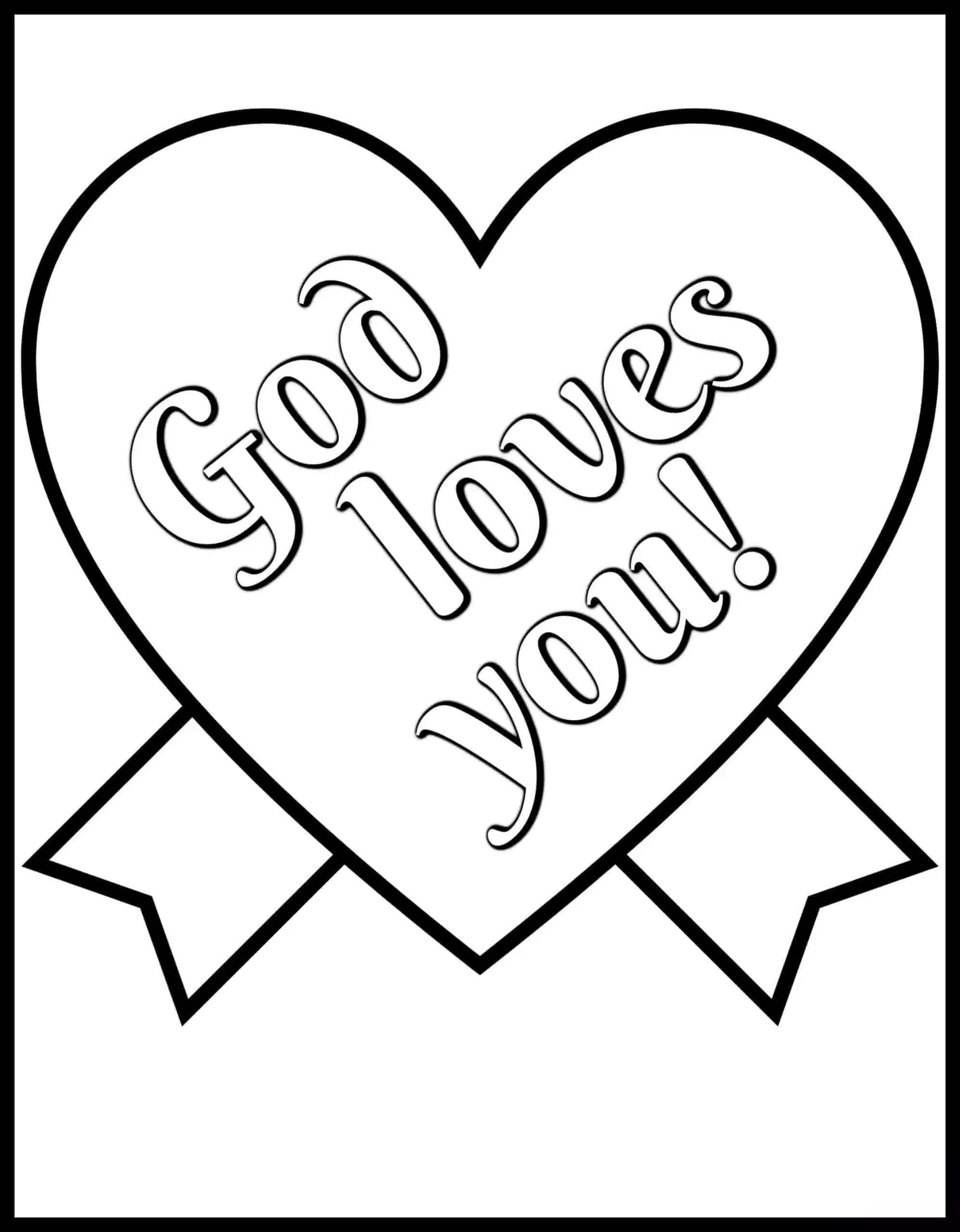 Dibujo de Dios Te Ama para Colorear