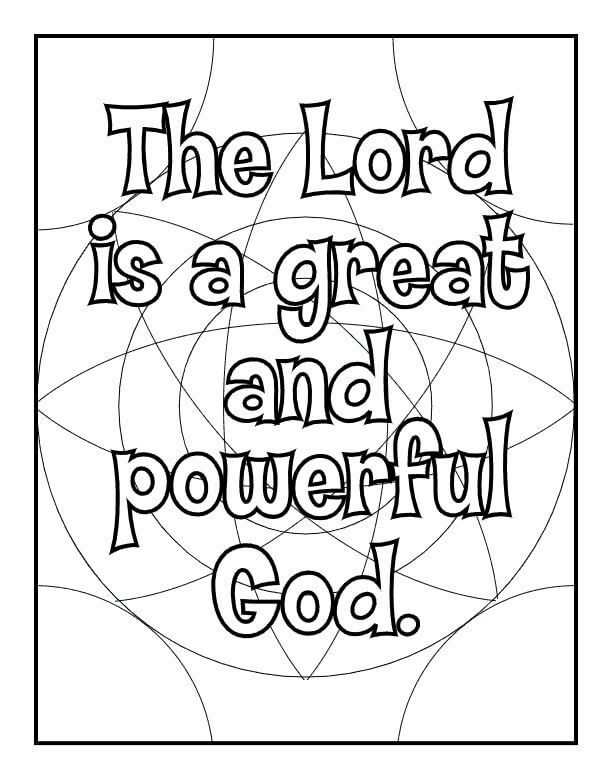 Dibujo de El Seor Es un Dios Grande y Poderoso para Colorear