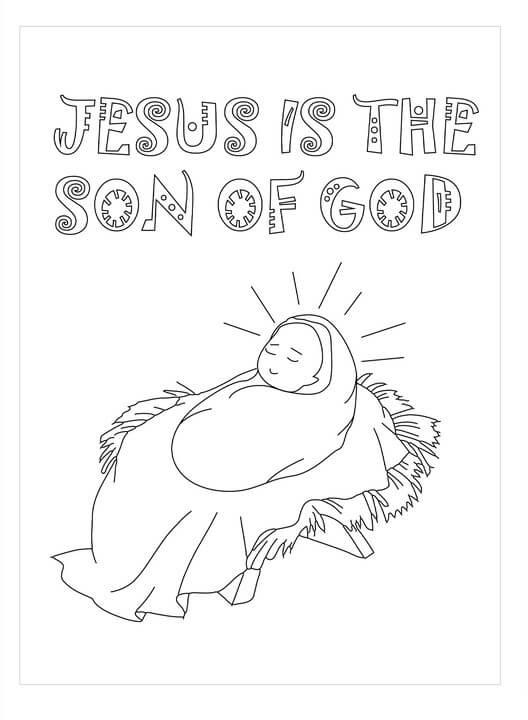 Dibujo de Jess Es el Hijo de Dios para Colorear