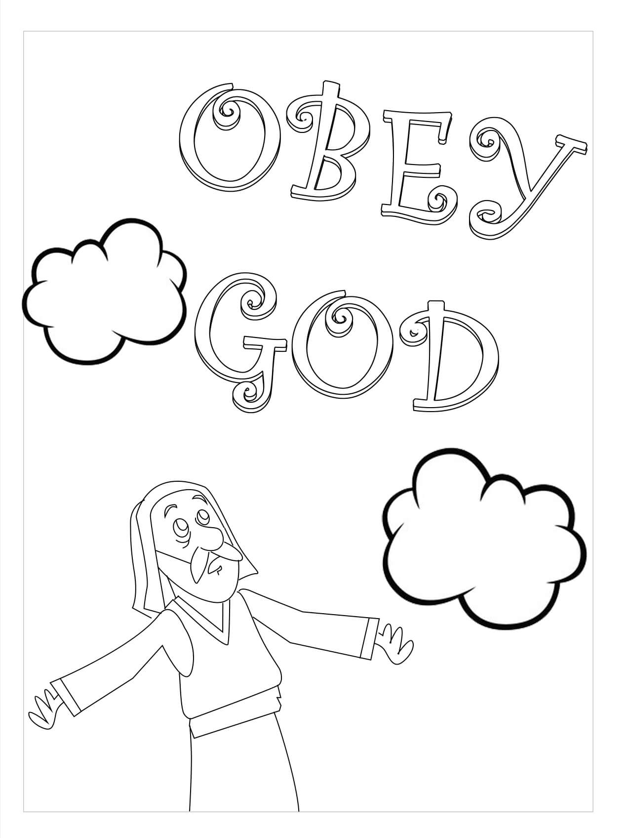 Dibujo de Obedecer a Dios para Colorear