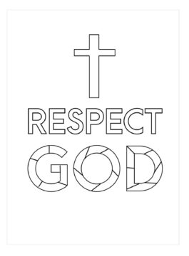 Dibujo de Respeta a Dios para Colorear