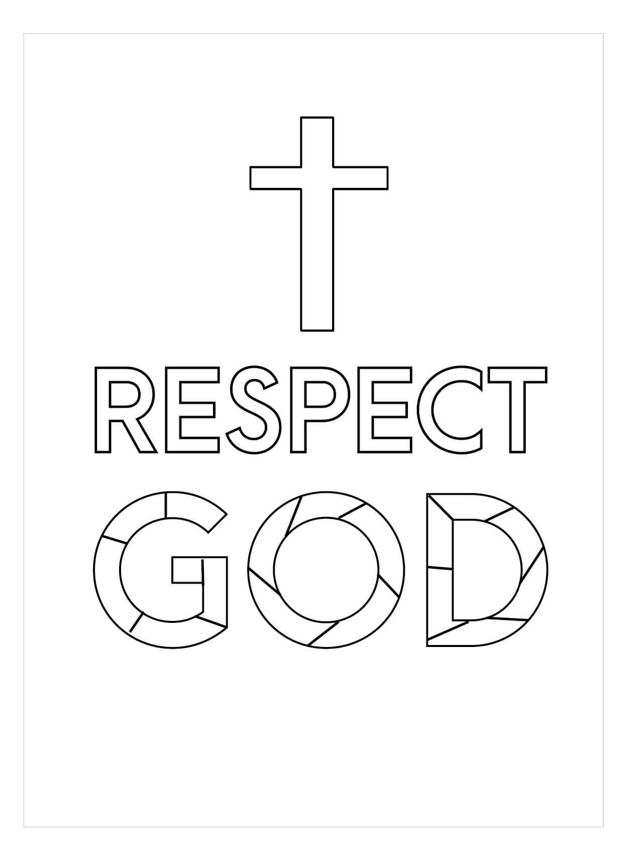 Dibujo de Respeta a Dios para Colorear