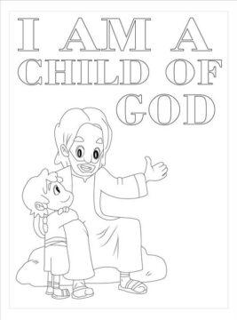 Dibujo de Soy un Nio de Dios para Colorear