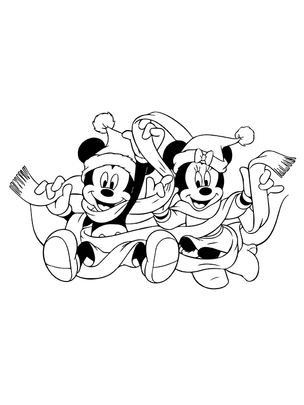 Dibujo de Mickey And Minnie Navidad P Gina para Colorear