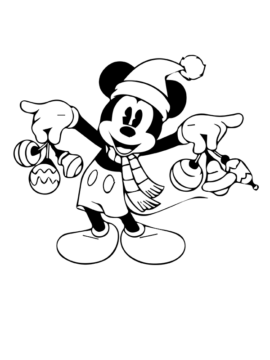 Dibujo de Mickey Mouse y Juguete Navidad P Gina para Colorear