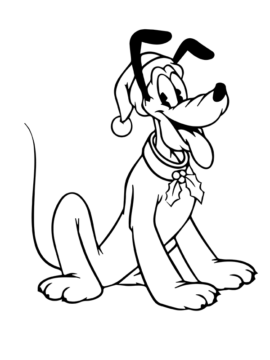 Dibujo de Plut N Lleva Sombrero Navidad P Gina para Colorear