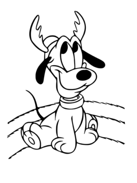 Dibujo de Pluto Reindeer Navidad P Gina para Colorear
