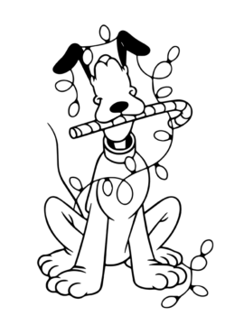 Dibujo de Pluto Sosteniendo un Caramelo Navidad P Gina para Colorear