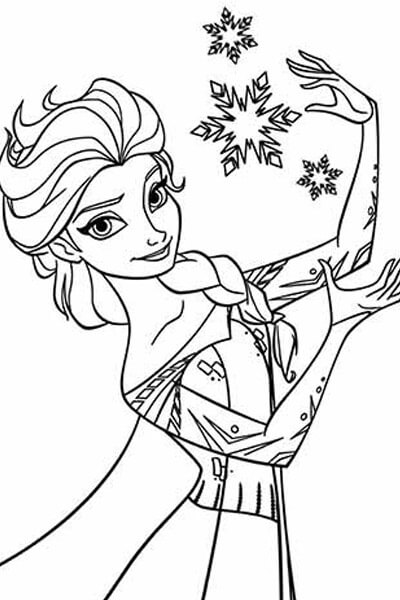 Dibujo de Cara de Elsa Disney para Colorear