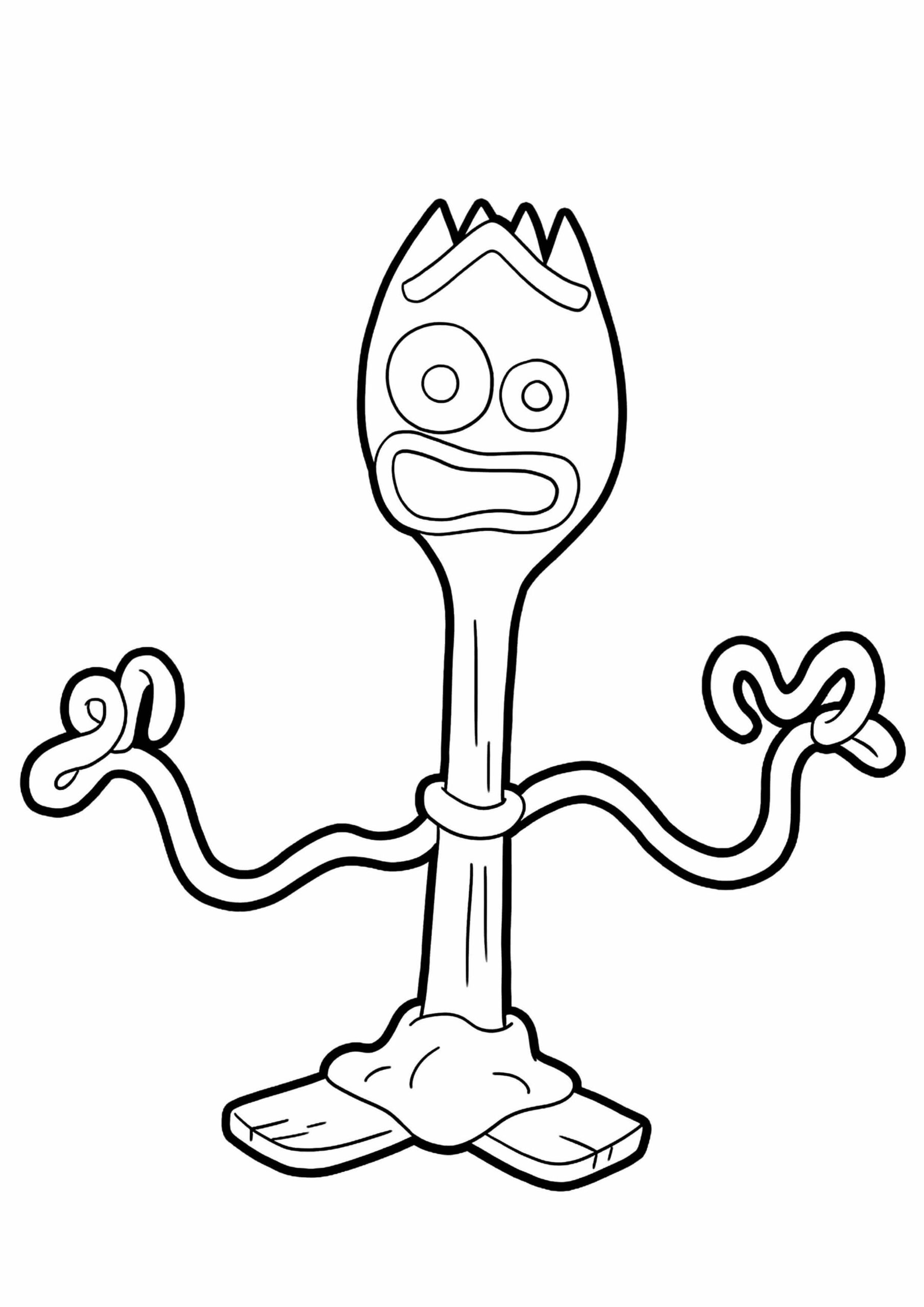 Dibujo de Disney Forky de Toy Story 4 Scaled para Colorear