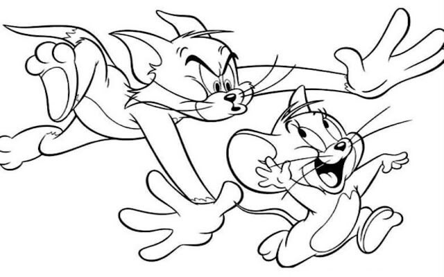 Dibujo de Disney Tom y Jerry para Colorear