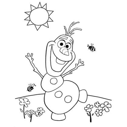 Dibujo de Diversin de Olaf de Disney para Colorear