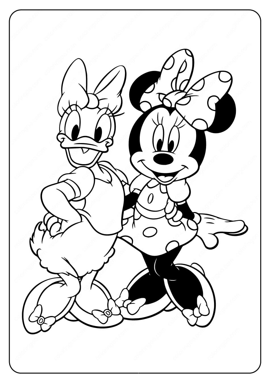 Dibujo de Mickey Mouse y Daisy Duck Disney para Colorear