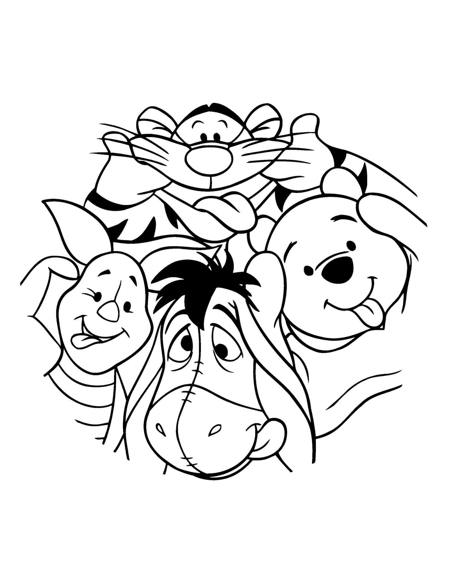 Dibujo de Oso Disney Pooh y Amigos para Colorear