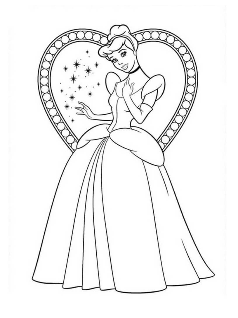 Dibujo de Princesa Cenicienta Disney para Colorear
