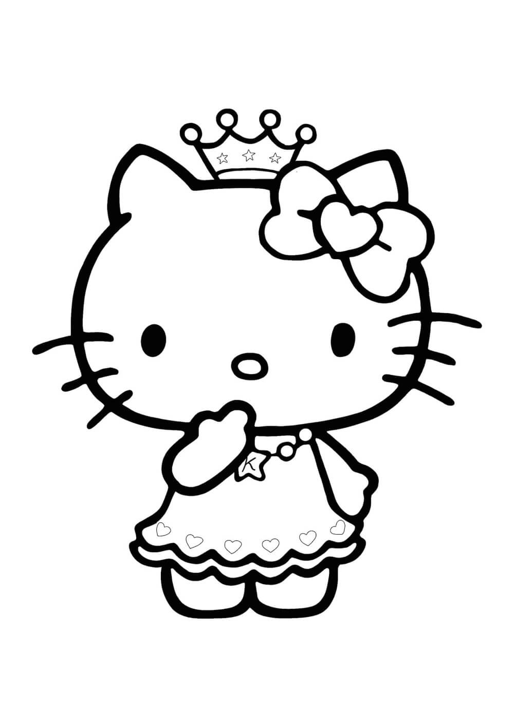 Dibujo de Princesa Hello Kitty para Colorear