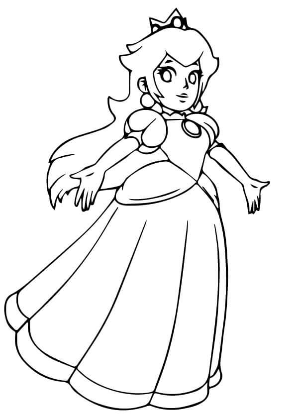 Dibujo de Princesa Peach Sencilla para Colorear