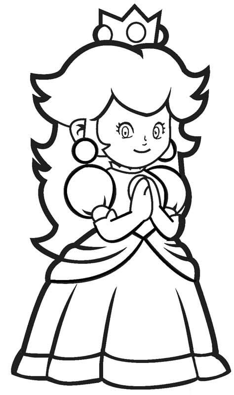 Dibujo de Princesa Peach Sonriente para Colorear