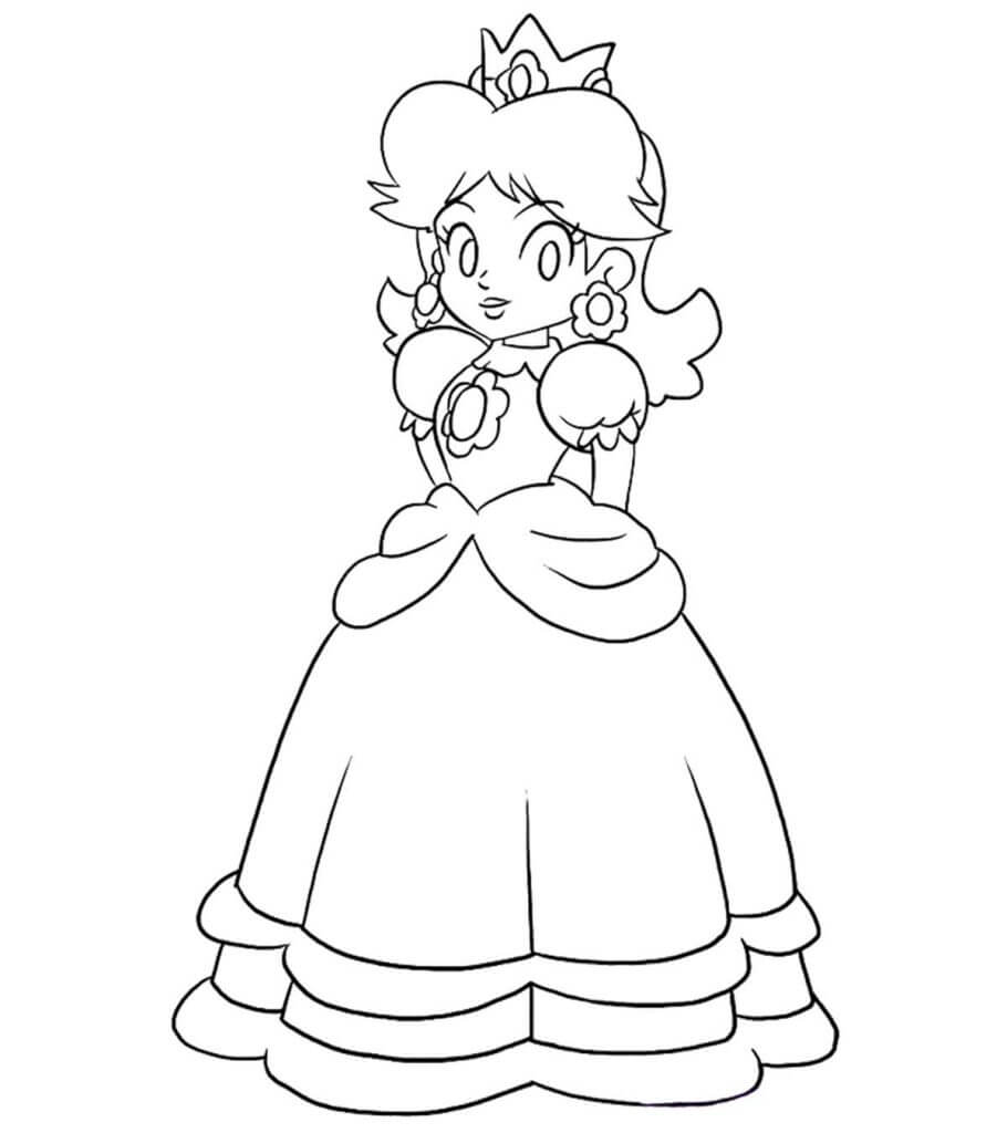 Dibujo de Princesa Peach Timida para Colorear