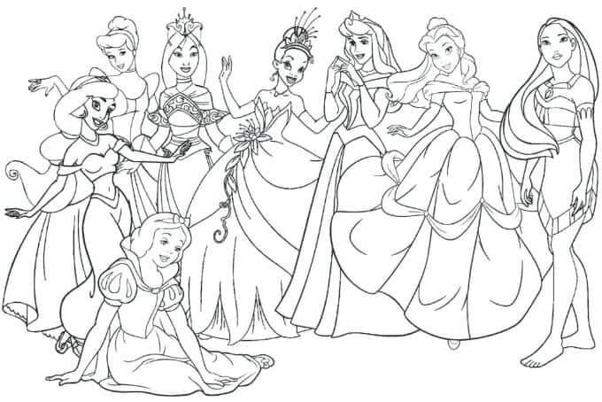 Dibujo de Princesa de Disney para Colorear