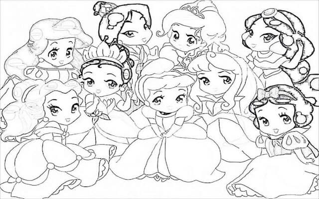 Dibujo de Princesita Disney para Colorear
