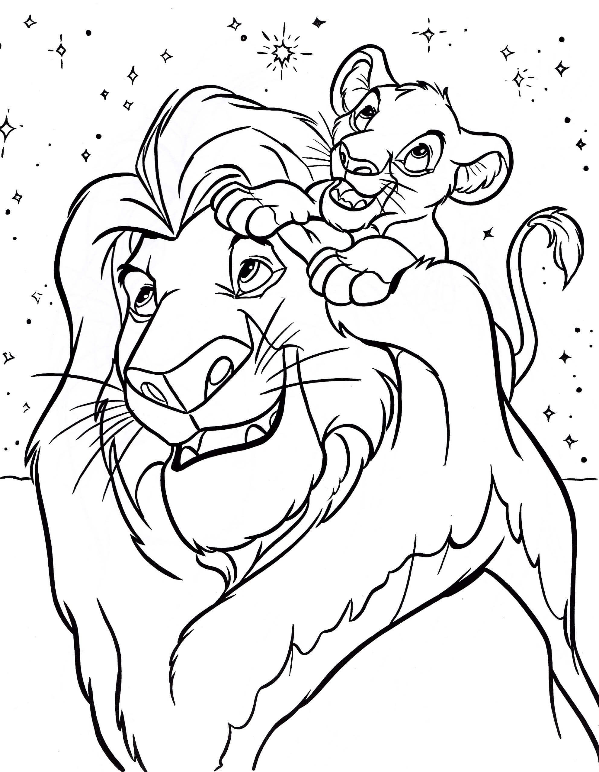 Dibujo de Rey Len de Disney para Colorear