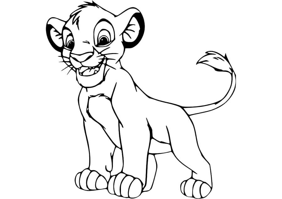 Dibujo de Simba Divertido para Colorear