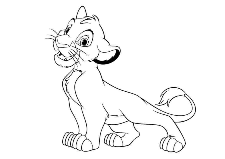 Dibujo de Simba Impresionante para Colorear
