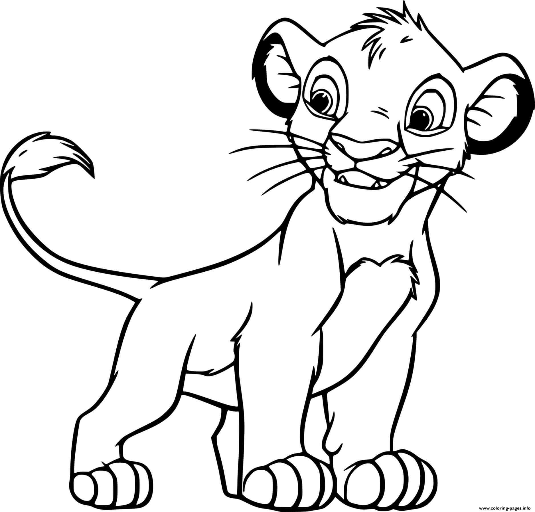 Dibujo de Simba Simple para Colorear