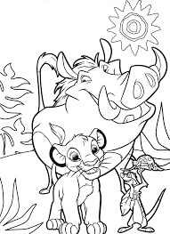 Dibujo de Simba y Amigos en la Selva para Colorear